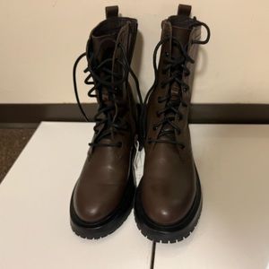 Zara brown leather boots